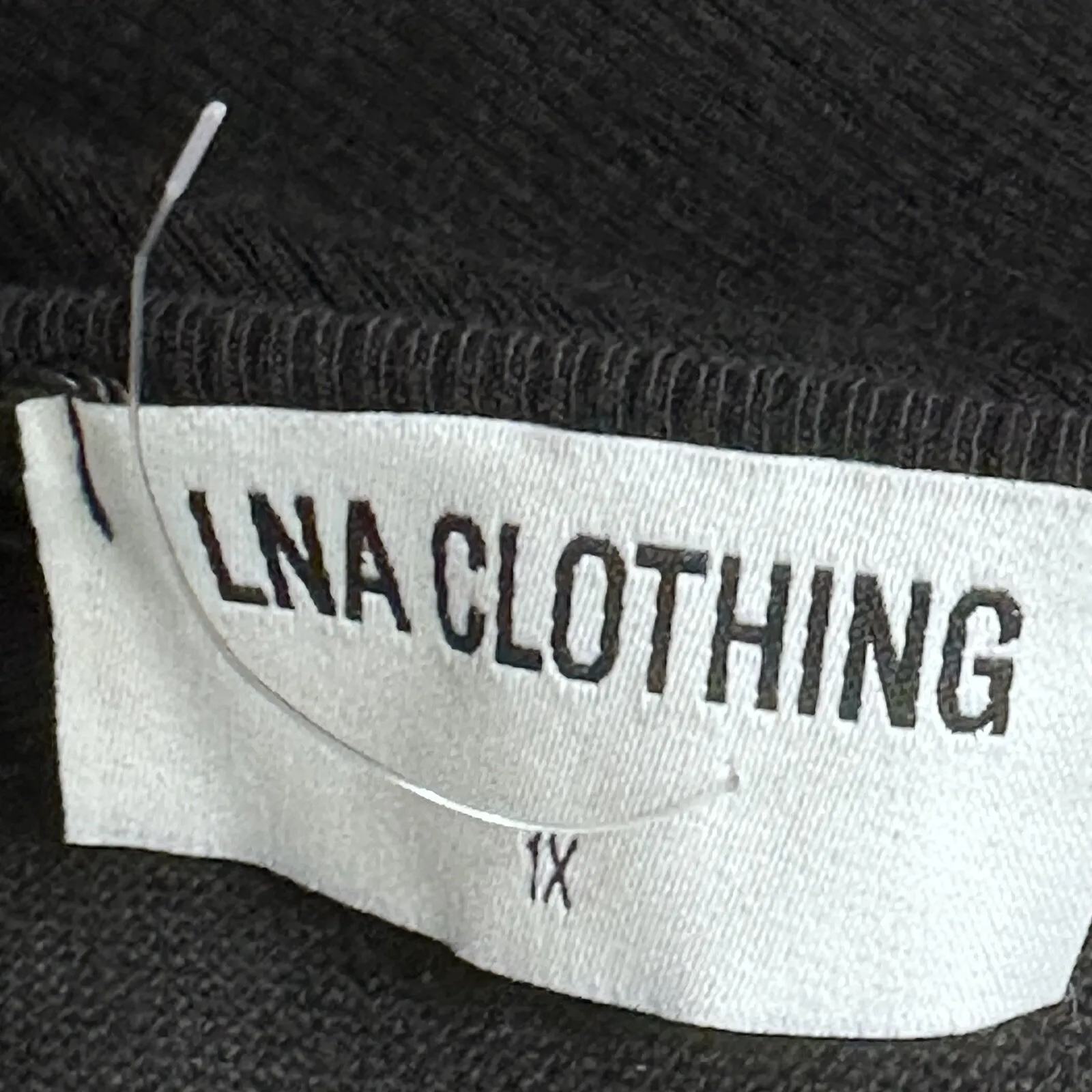 NWT‎ LNA Clothing Women's Size 1X Slade Heavy Rib One Shoulder Bodysuit Black - Image 7