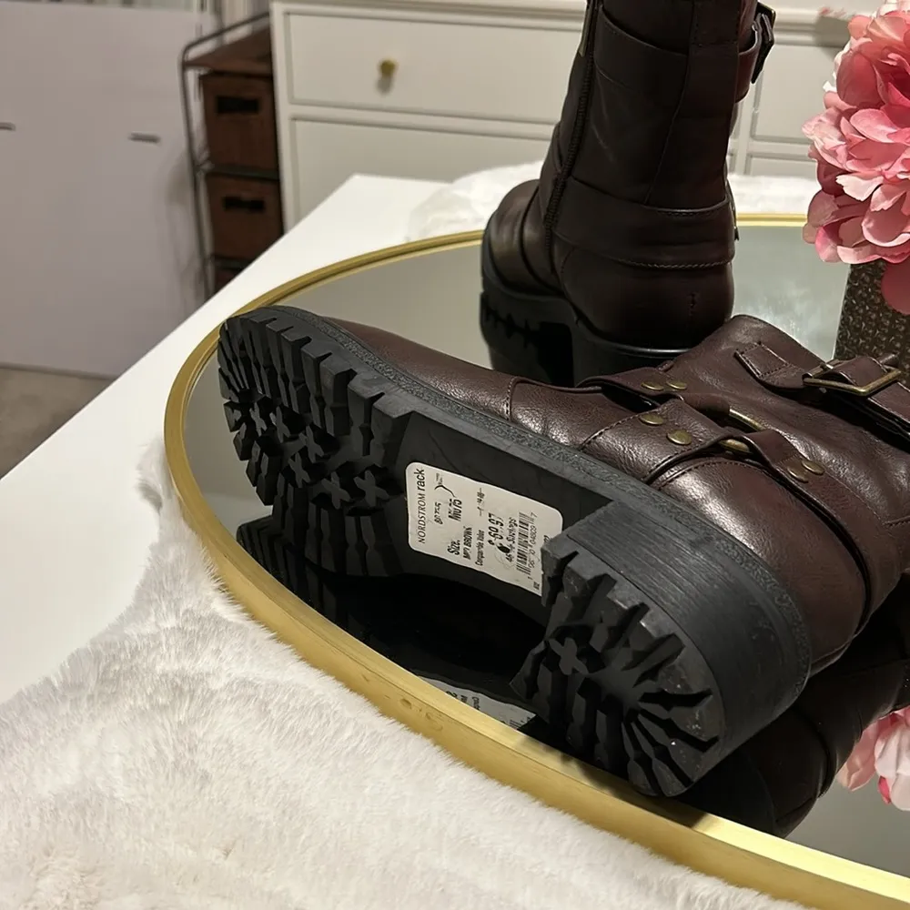 KENNETH COLE Beryl O-Ring Harness Boot Mid Brown Moto Size 7.5 - Image 5