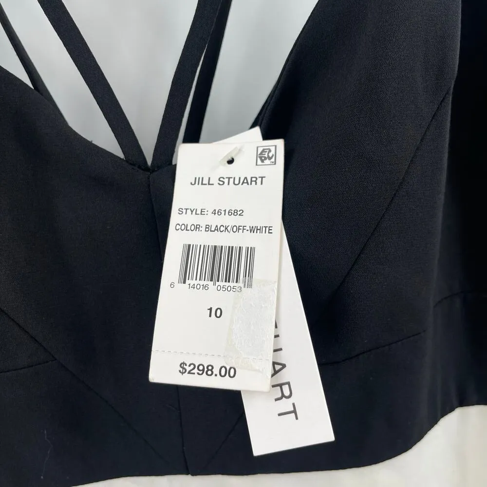 JILL STUART Maxi Dress Size 10 Black White Designer Luxury Gown Wedding Evening - Image 4