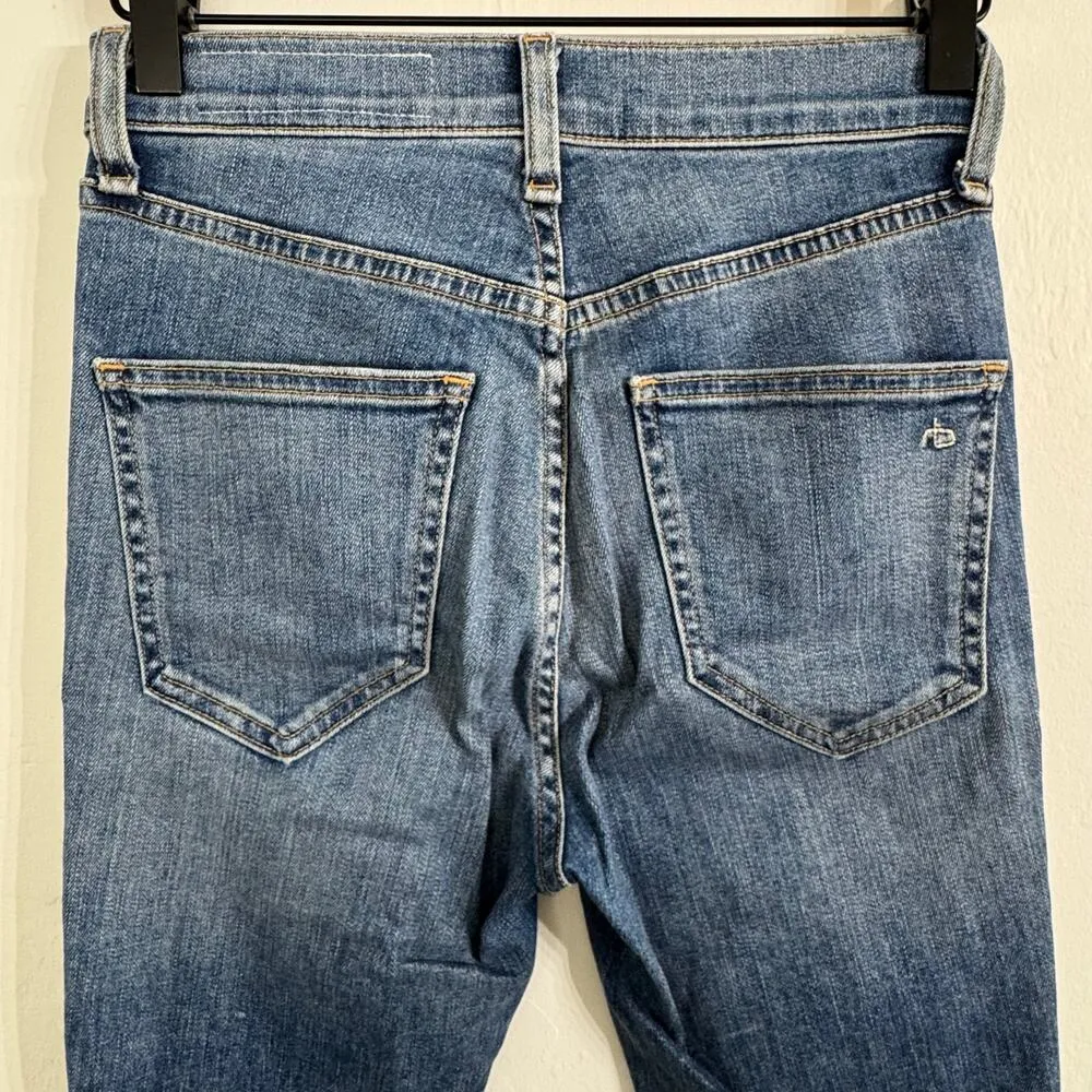 Rag & Bone Olana High Rise Skinny Ankle Jeans Size 25 Colorblock Knee Patchwork - Image 6