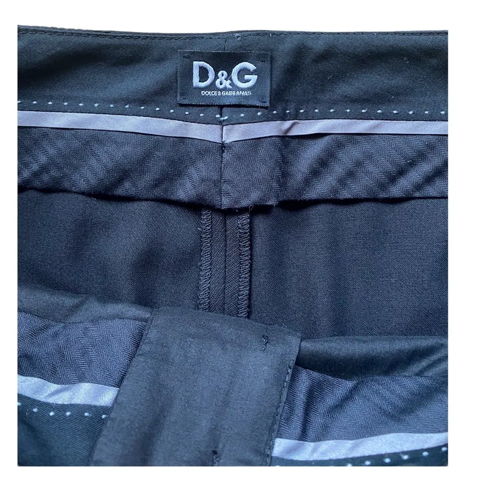 DOLCE and GABBANA Straight Leg Pants Black Pockets IT 42 Trousers Medium EUC - Image 4