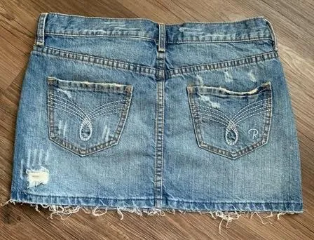 Revolt Women’s Studded Distressed Denim Skirt 5 - Image 4