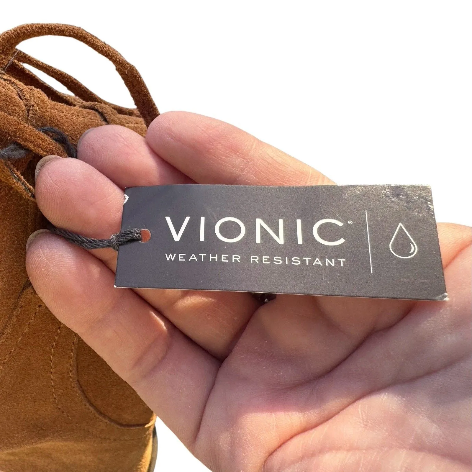 NEW VIONIC Ronnie Brown Suede Zip Heel Lace Up Ankle Booties 9.5 Classic Work - Image 11