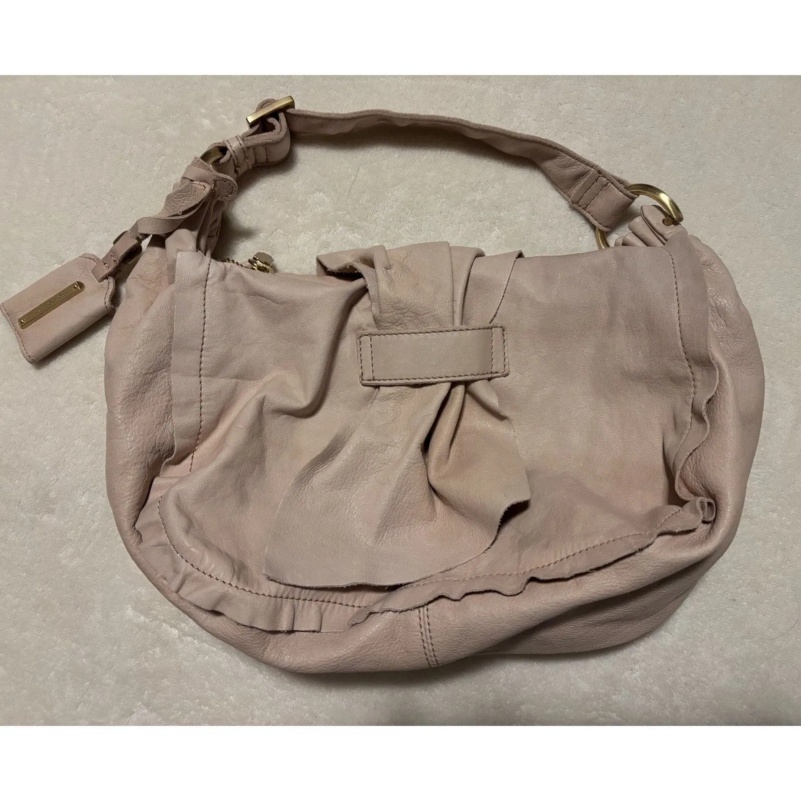 Antonio Melani  Light Pink Leather Hobo Shoulder Bag Y2K New - Image 2
