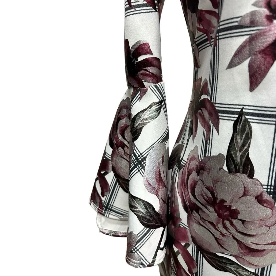 Olivia Matthews On / Off The Shoulder‎ Floral Metallic - Like Dress Size 2 - Image 6