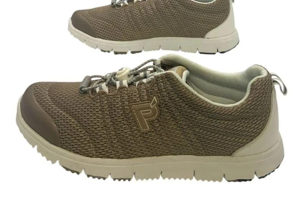 Propet TravelWalker II Walking Shoe Taupe Mesh US Women's 6 B(M) Brown - Image 2