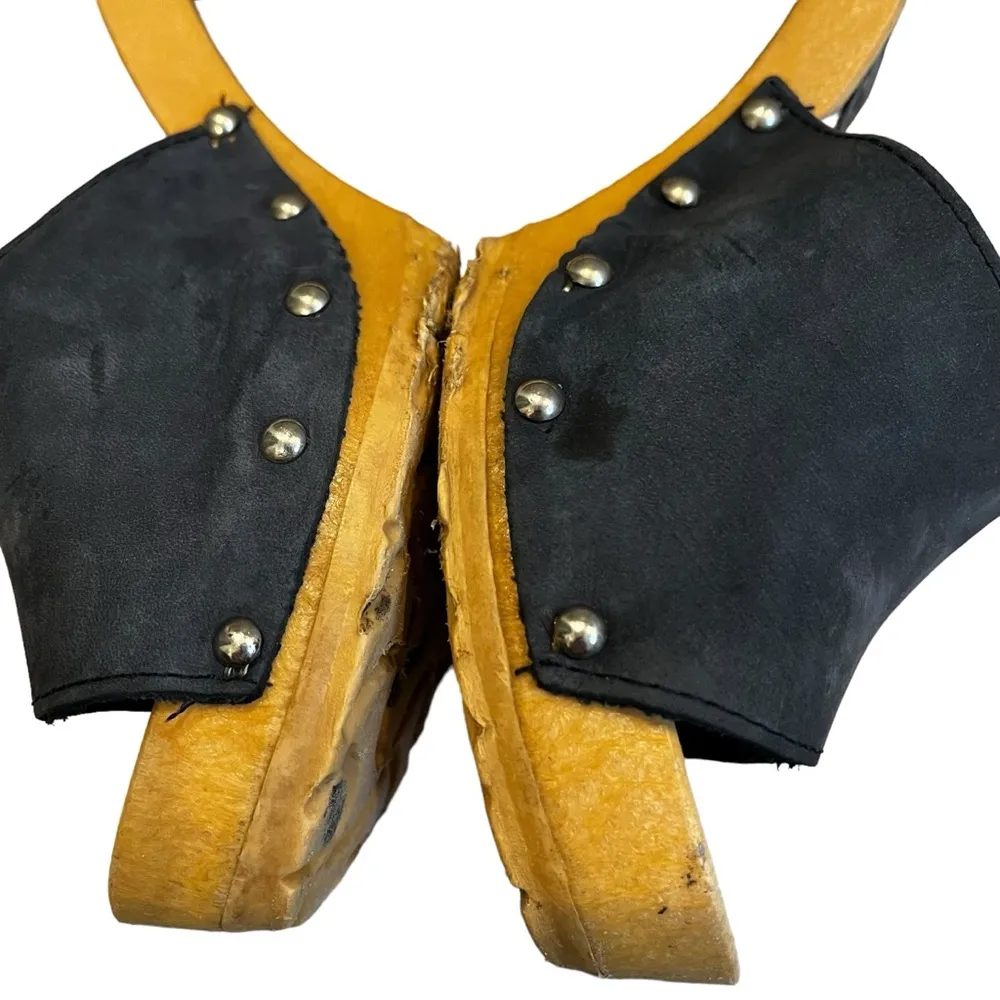 Vintage Candies 1980's Demi Blue Suede High Heel Slide  Sandals, Sz 6.5 - Image 8