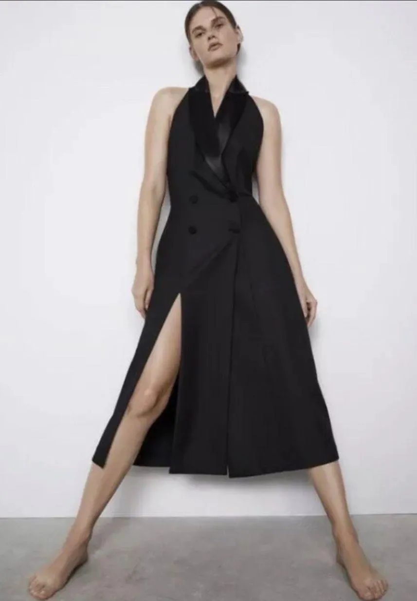 Black Limited Edition Halter Neck Wrap Dress - Image 5