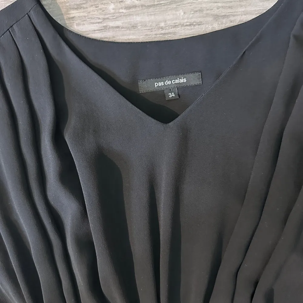 PAS DE CALAIS Pleated Crepe Dress Designer Quite Luxury minimalist Japanese 34/4 Black - Image 11