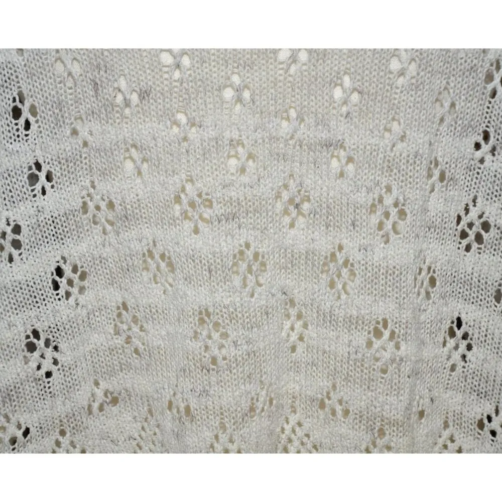 Anthropologie Knitted & Knotted Embroidered Crochet Launa Poncho Sweater Size S - Image 7