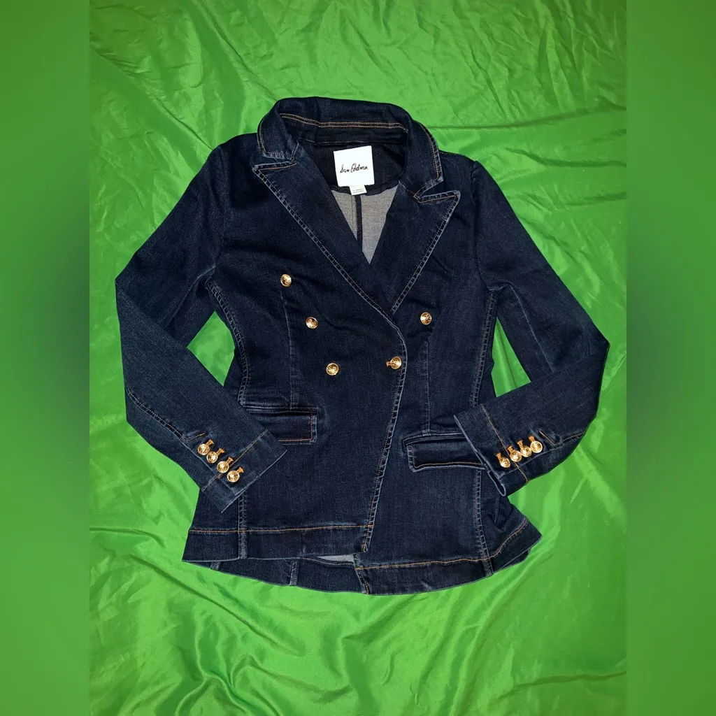 Sam Edelman  Denim Blazer with Gold Buttons size XS - Image 2