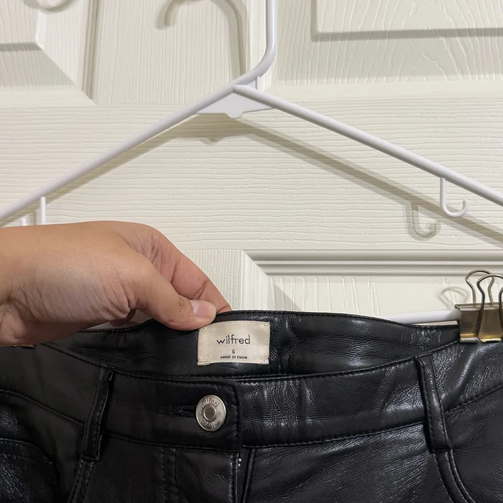 Aritzia Wilfred Black Leather Pants - Image 3