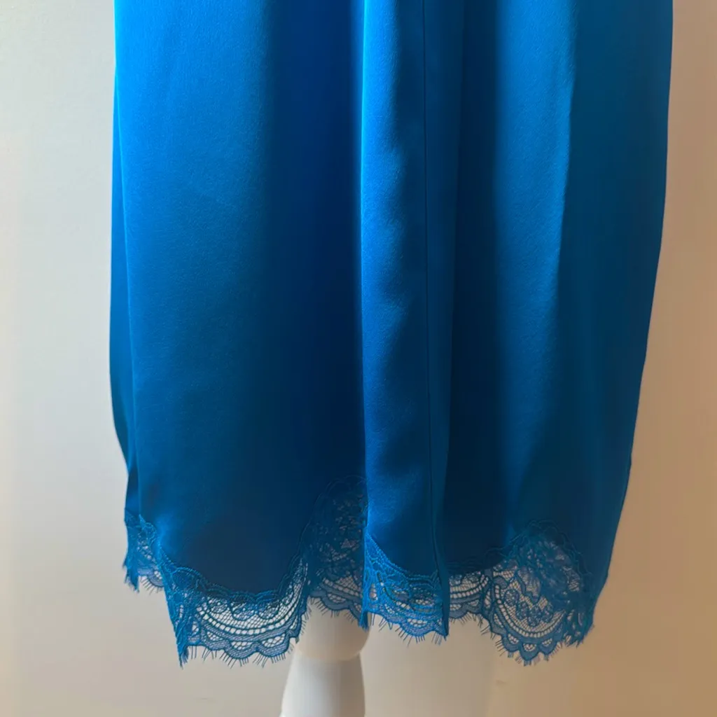 Victoria Secret Satiny Kimono Lace Detail Robe Blue Size Xs/S … - Image 5