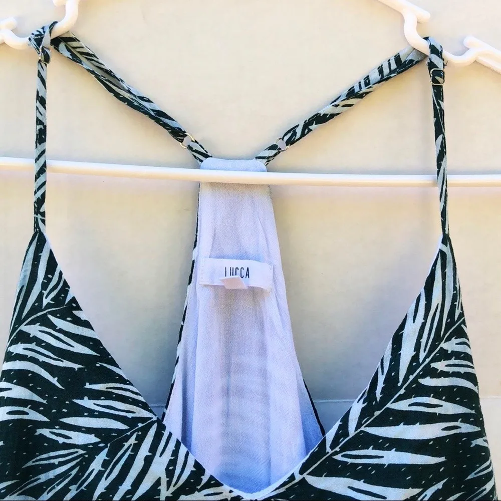 Lucca Couture  Womens size small Green Leaf print Racerback V-neck dress - Image 7