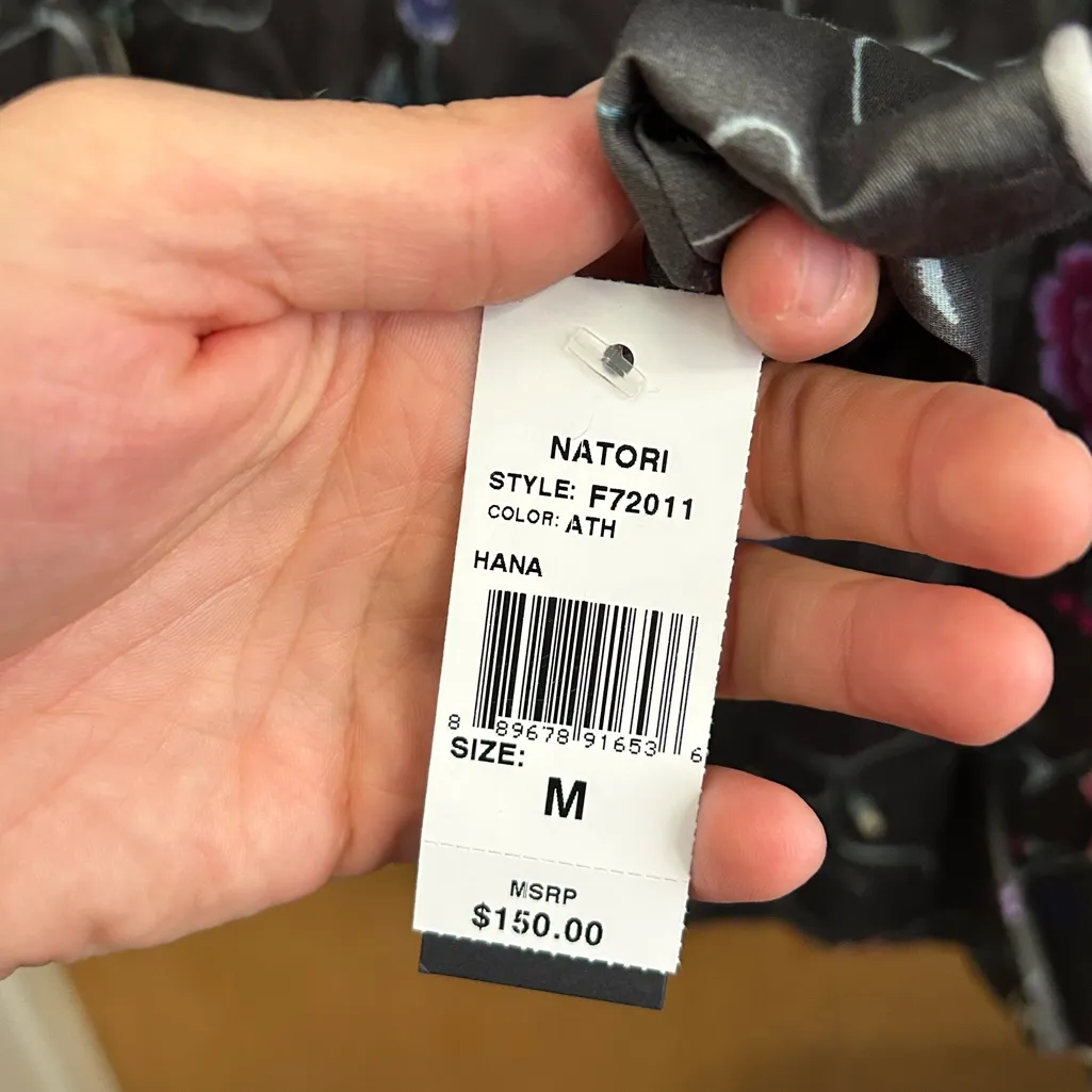 NWT! Natori Cotton Sleepwear Tunic Grey Floral - Image 3