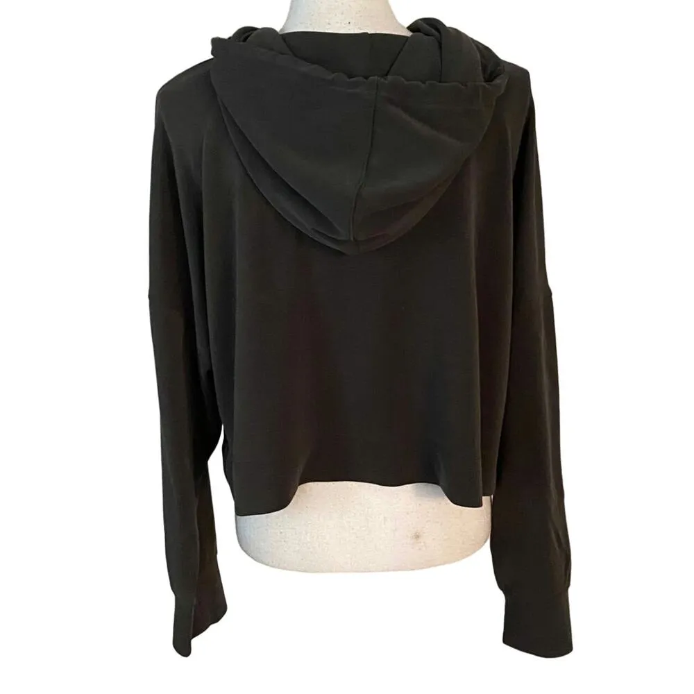 Altar'd State Size M Dreamluxe Cropped Hoodie Washed Black Cozy Modal Thumbholes - Image 2