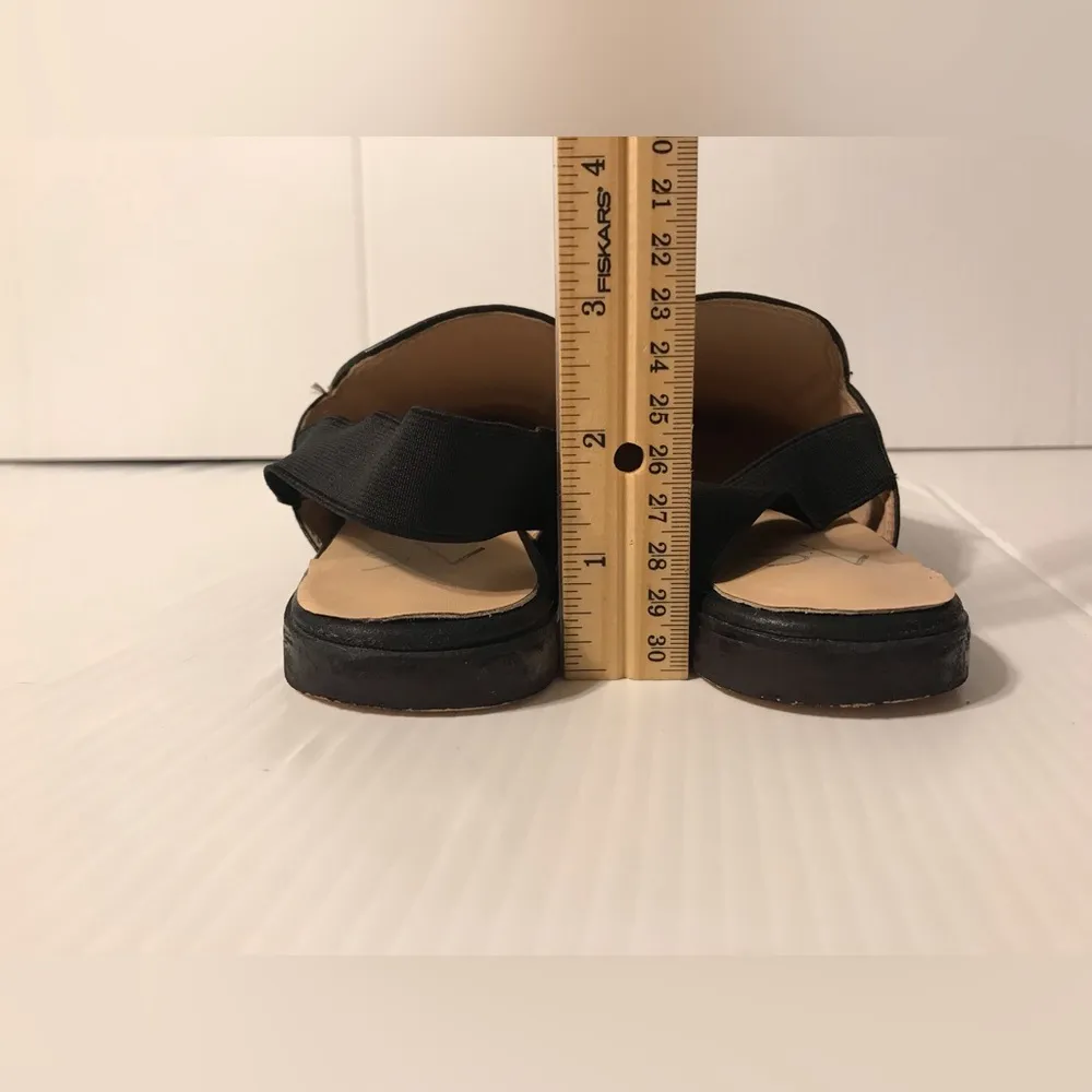 SV leather sling black flat shoes mules women size 39 - Image 5