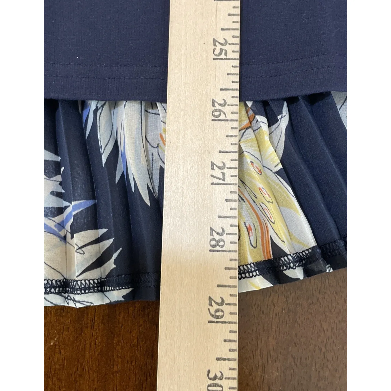 Chicos Womens 4 US XXL Navy‎ Blue Floral Knit Top Pleat Back NEW Preppy Beach - Image 4