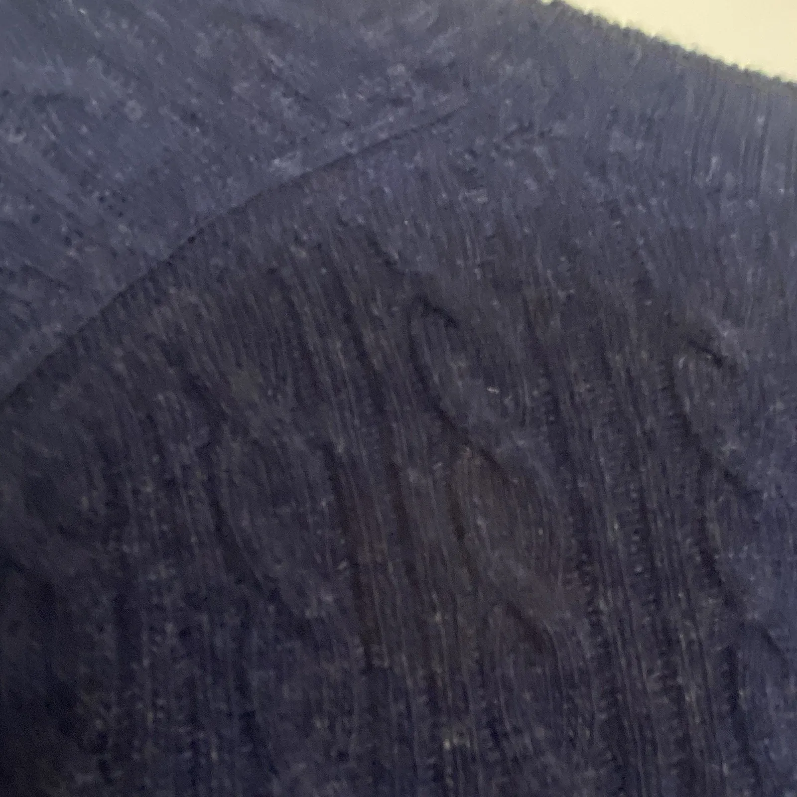 Express Cardigan Y2K Sweater 100% Cashmere‎ Navy Blue Cable Knit Sz L Slim Fit - Image 7