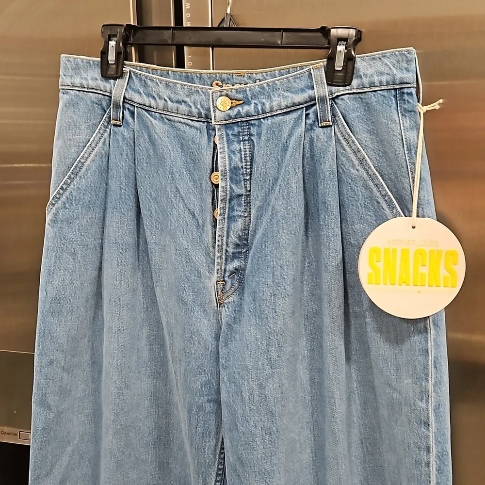 💕MOTHER SNACKS Double Prep Fun Dip Flood Fray Jeans Nothing Else Like It 29 NWT Blue - Image 13