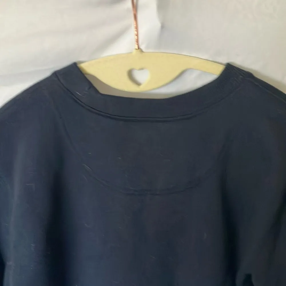 Coach: Navy Blue sweatshirt- Raccoon Design- Leather & Shearling- XS - Image 14