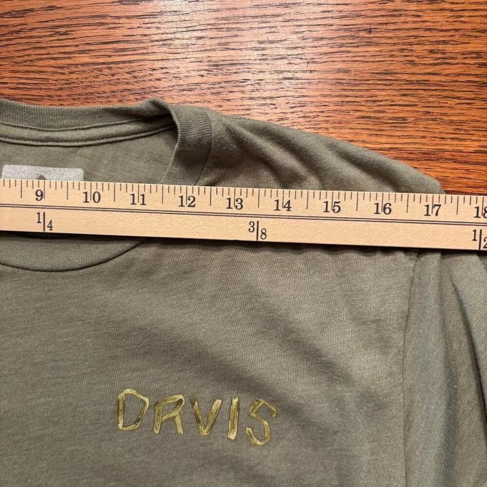 Orvis Tshirt Olive Green Dog Graphic Print Duck Hunting Women s Size M - Image 6