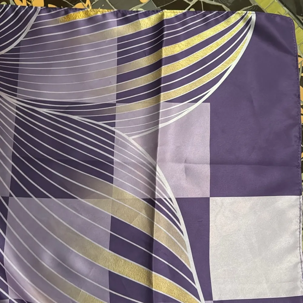TATCHI SILKY SQUARE SCARF Purple - Image 5