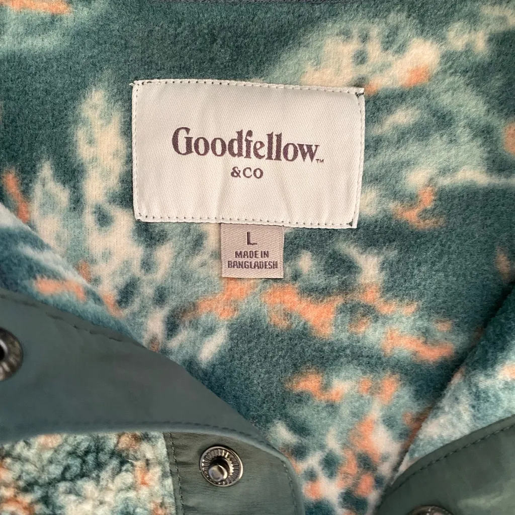 Goodfellow & Co Teal and Peach Fleece Pullover - Image 5