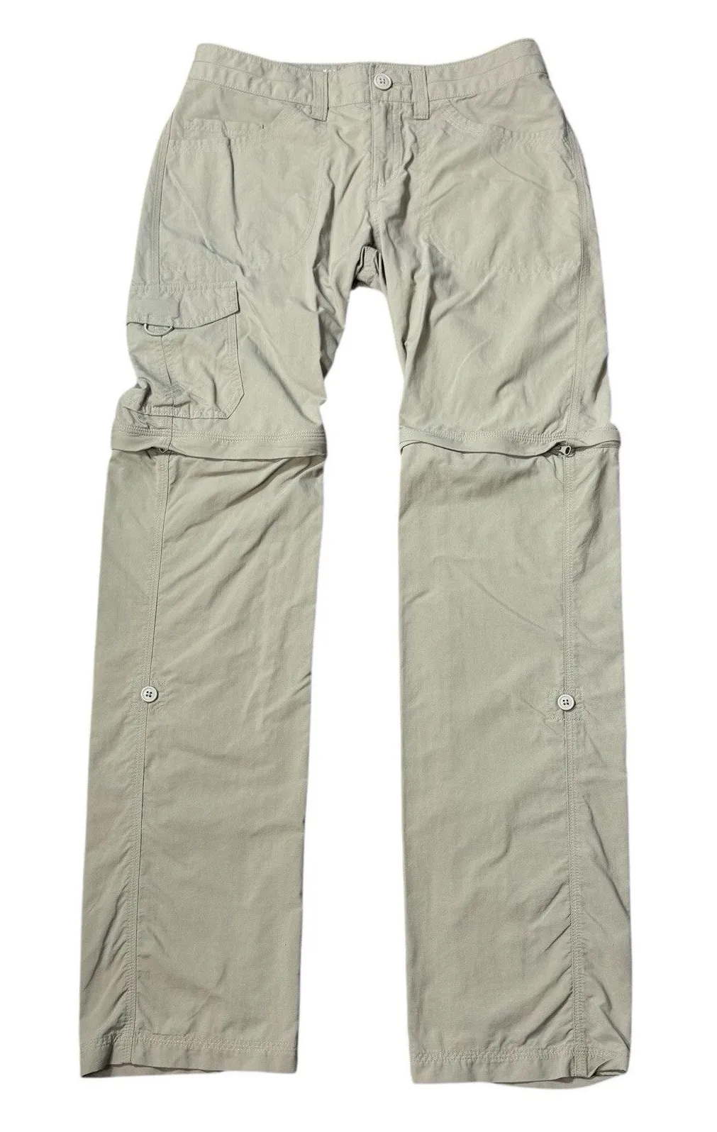 Mountain Hardwear Cargo Pants Womens 6/38 Khaki Convertible Zip Off Hiking Tech - Image 1