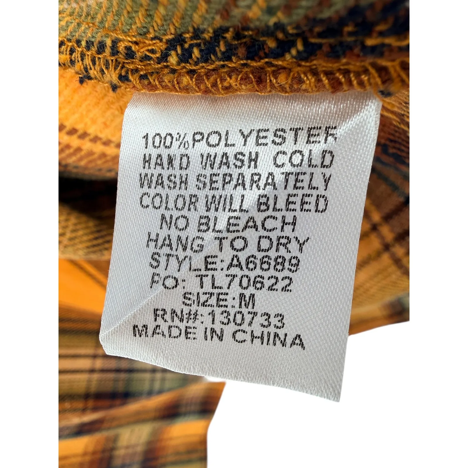 UMGEE USA Oversized Plaid Shacket Jacket Yellow Orange Button Down NWT M Size M - Image 6