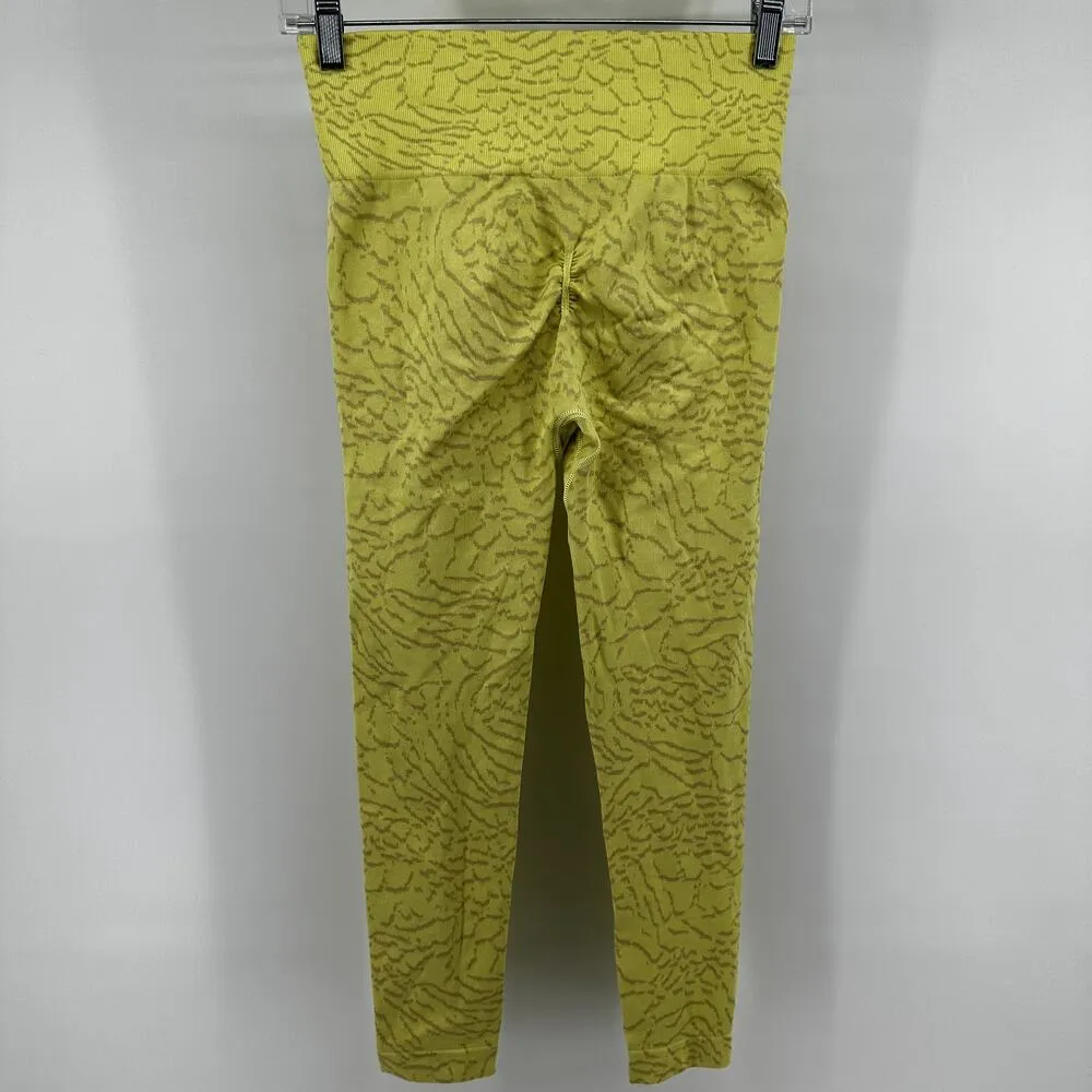 Gymshark Adapt Animal Seamless Legging Wicking Animal Jacquard Firefly Yellow XS - Image 3