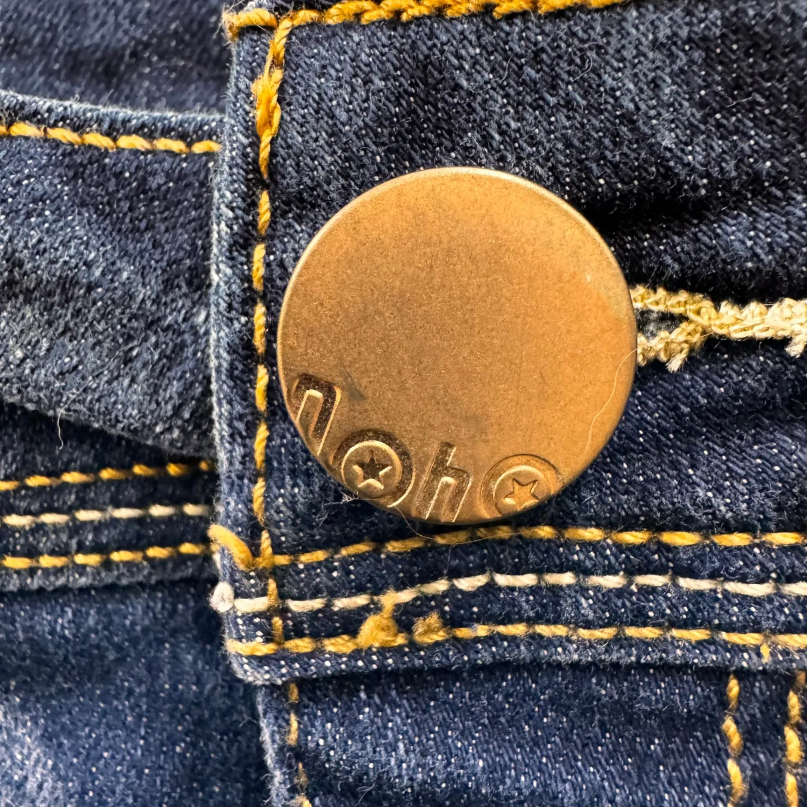 No Boundaries Star Patch Denim short shorts patrotic 4th JULY  Frayed Cuffs Sz 9 - Image 3