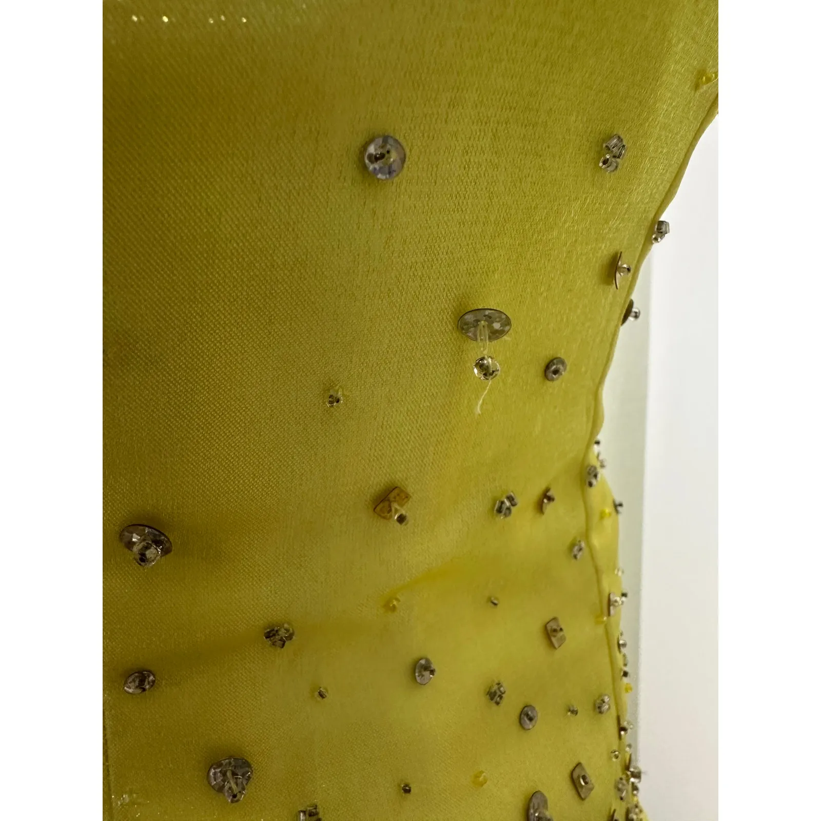 Vintage Y2K NIght Moves Size 8 Canary Yellow Prom Dress Formal Gown 2000s - Image 8