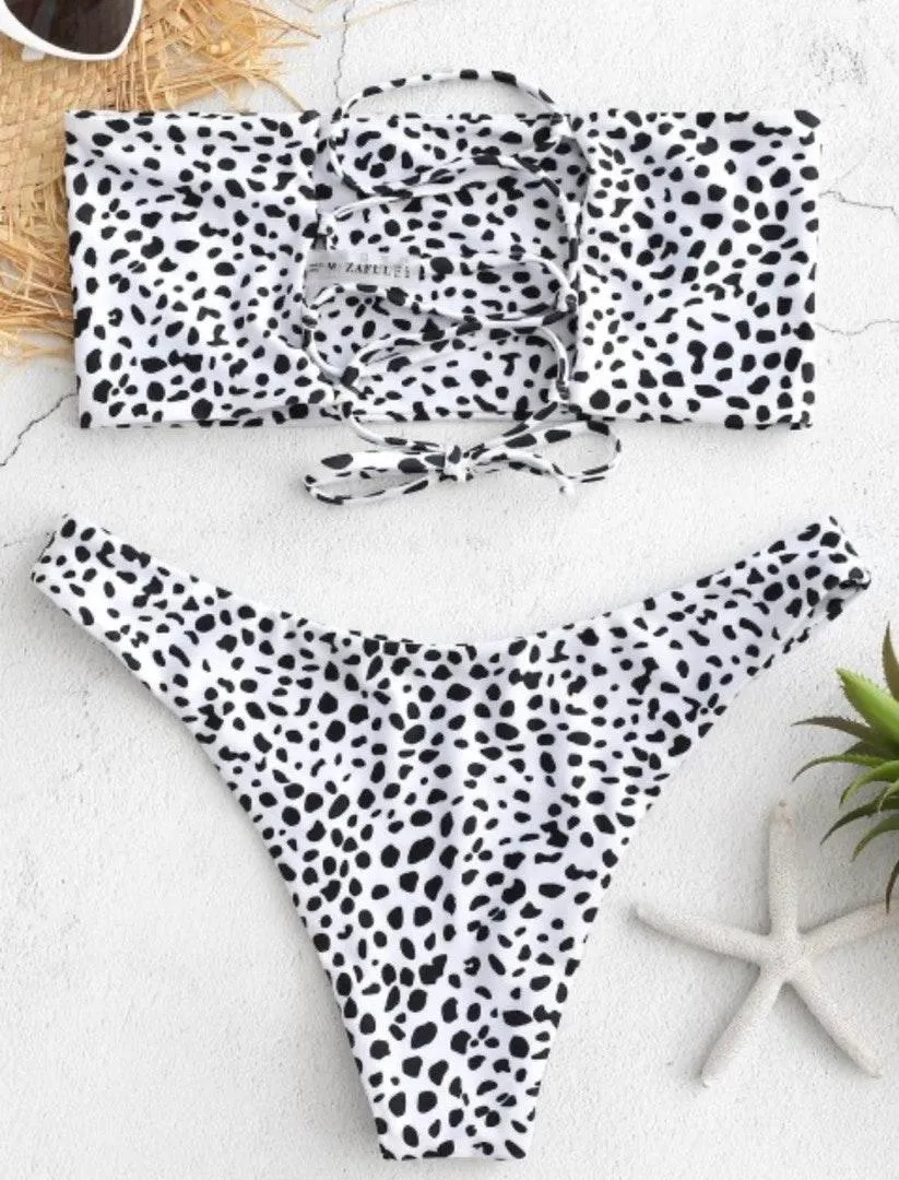 Back Lace Up Bikini Set Multiple Size M - Image 2