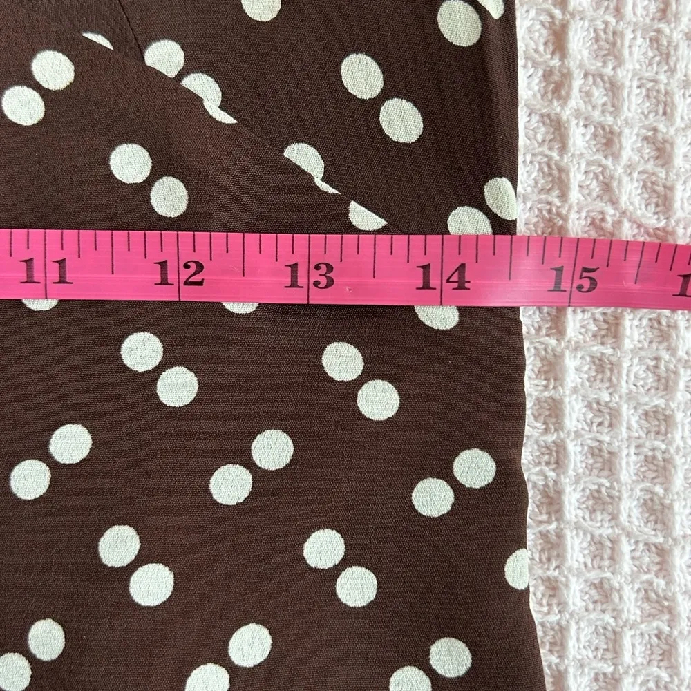 Flynn Skye brown with white polka dot Lydia mini dress with long sleeves NWT SM - Image 11