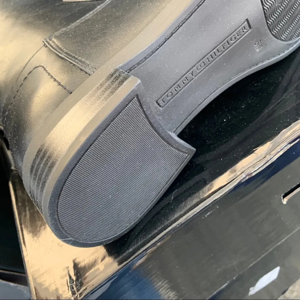 Tommy Hilfiger Tall Riding Boots Logo Brown Black Twinezza Equestrian Ridder - Image 5