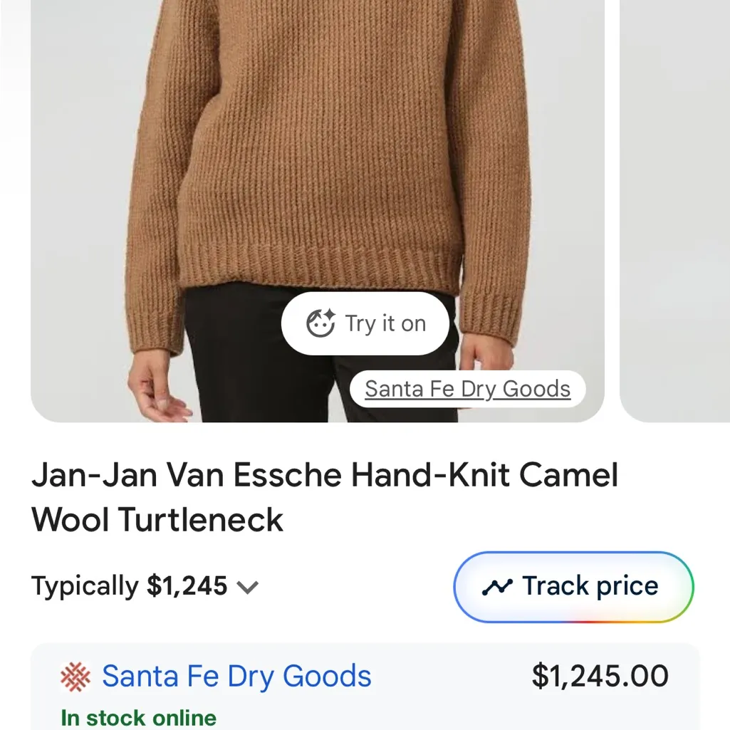 Jan Jan Van Essche Hand Knit Camel Wool‎ turtleneck size medium Tan - Image 8