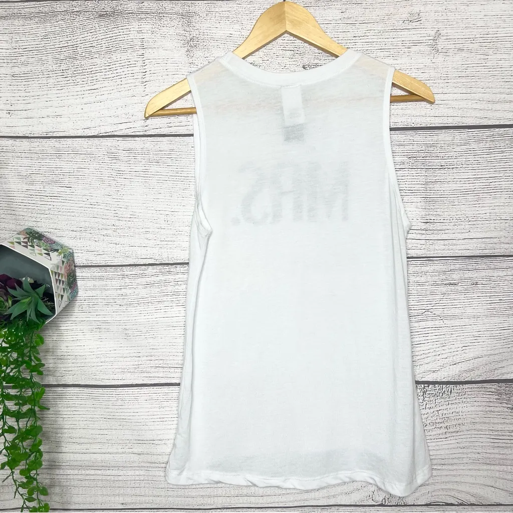 Modern Lux “MRS”White Muscle Tee Size Medium Sleeveless Bride-to-be T-Shirt - Image 4