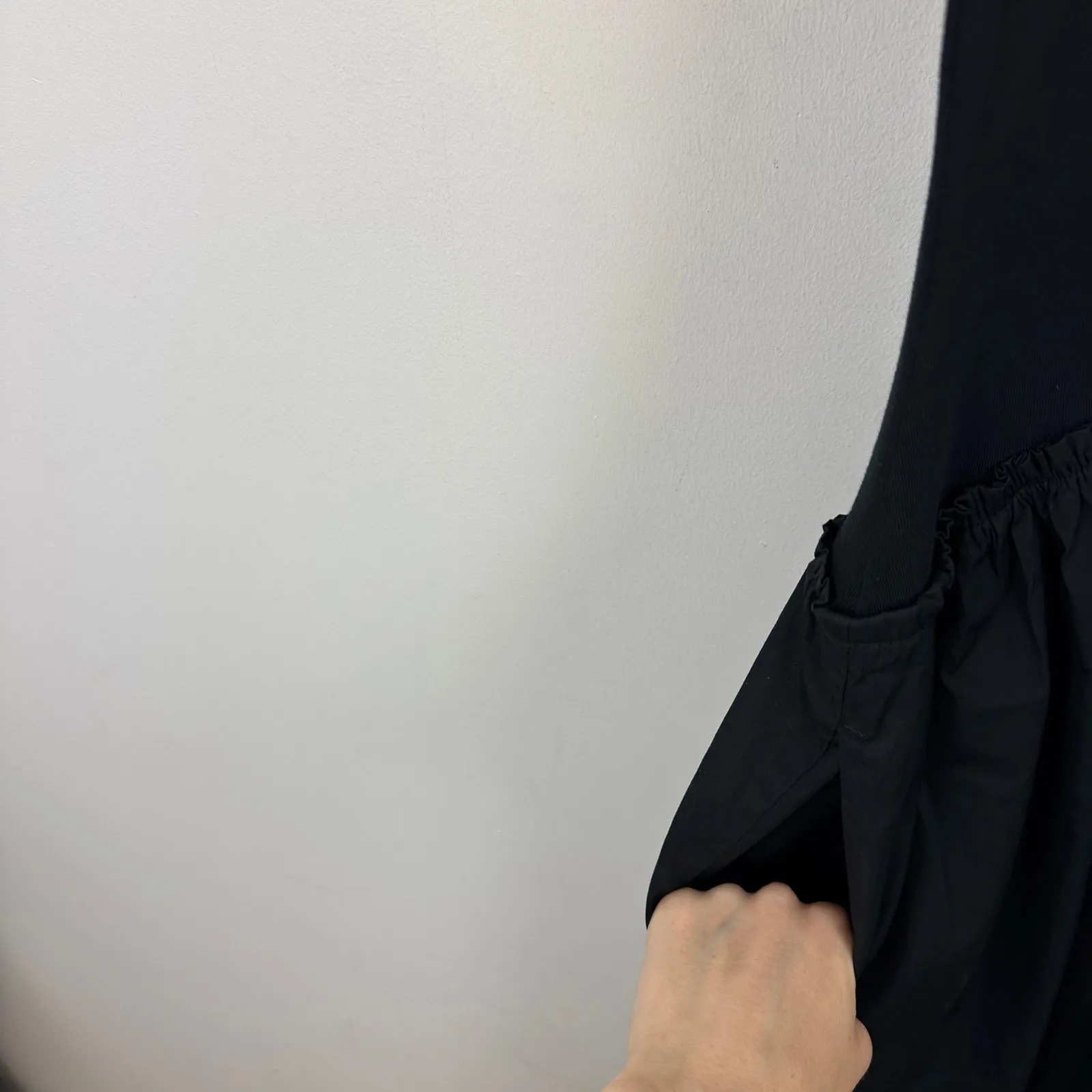 NEW Madewell Mixed Poplin Scoopneck Maxi Dress Cotton A Line Minimalist Black S - Image 10