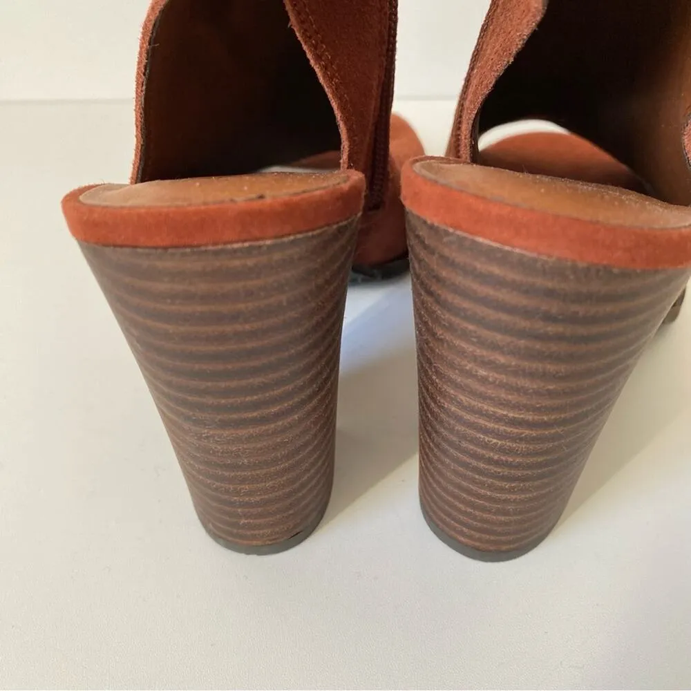 Lucky Brand Listana Heeled Open Toe Suede Zip Up Shoes NWOB size 9.5 - Image 5