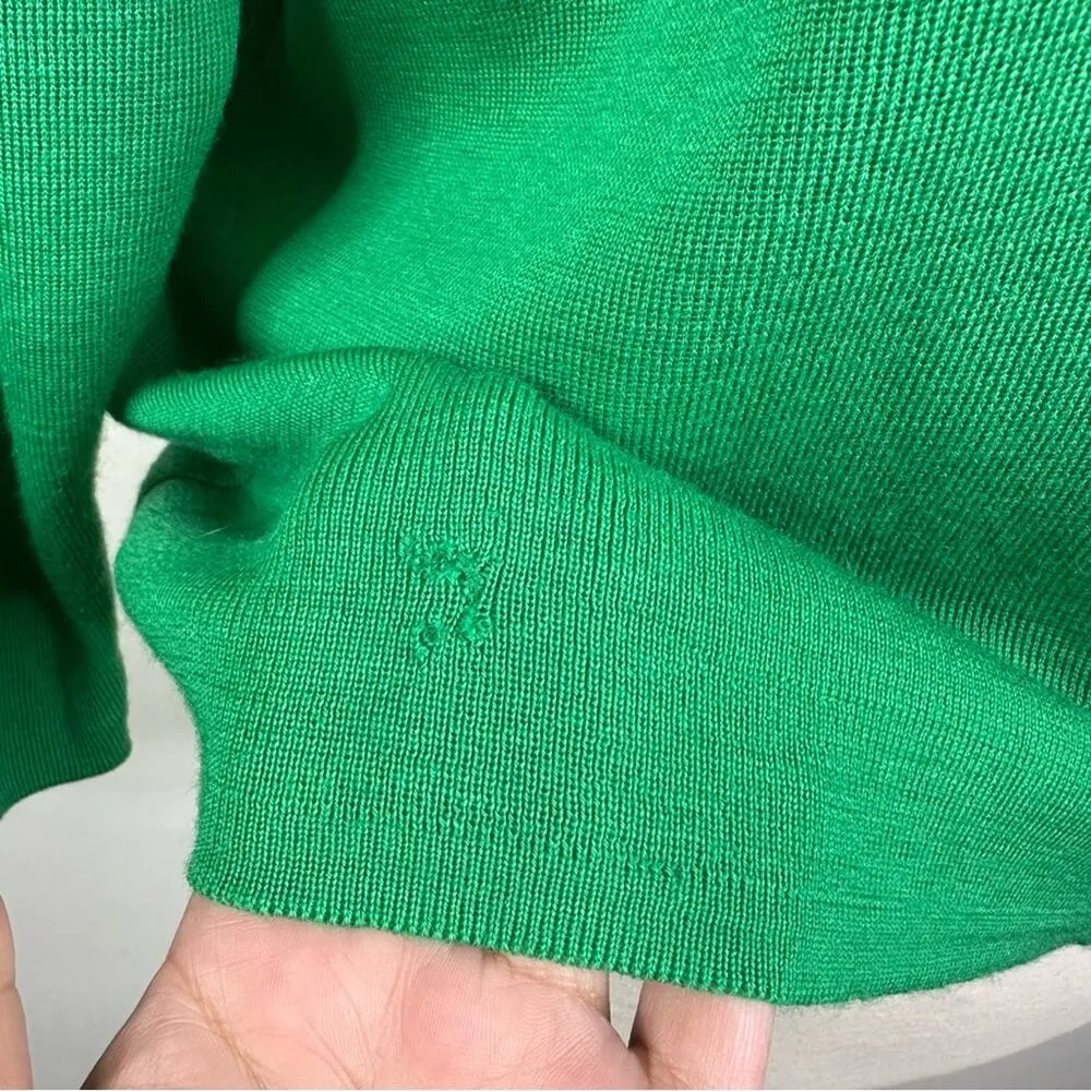 Salvatore Ferragamo Size M Green Wool Gold Button Front Cardigan Sweater - Image 6