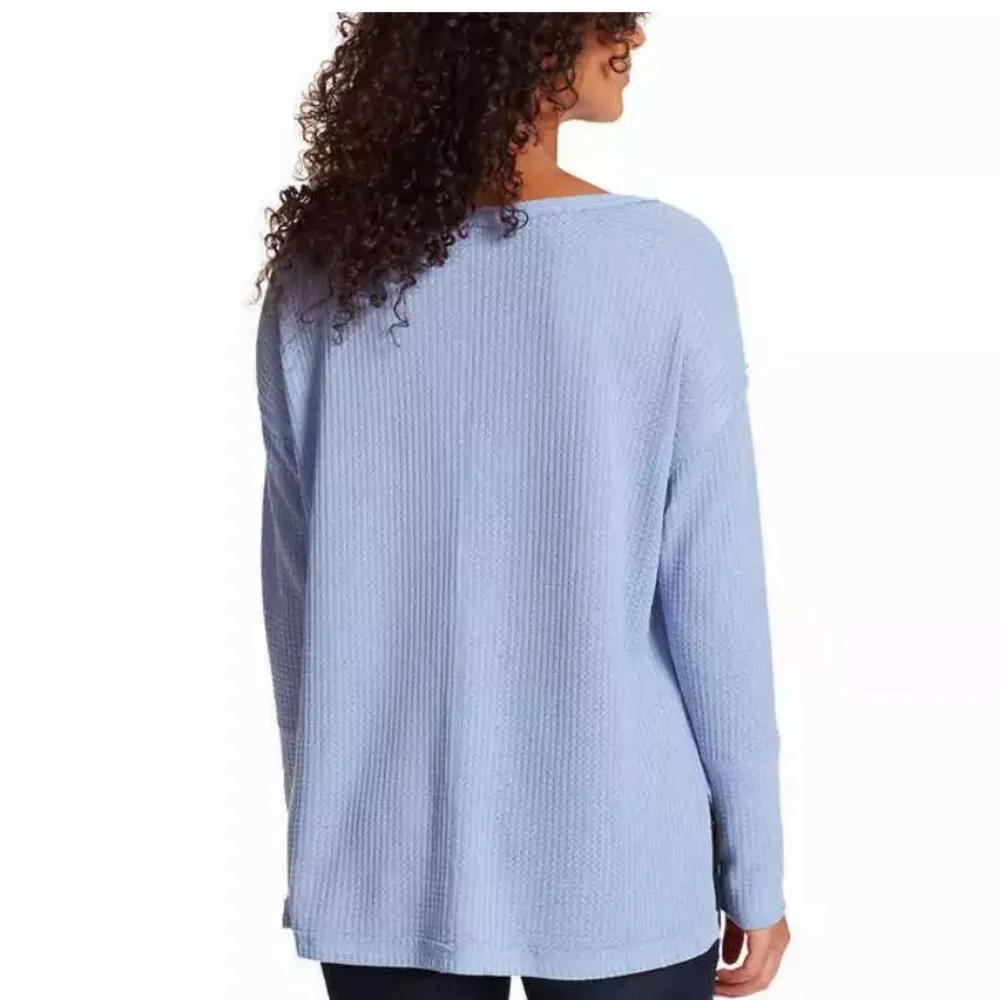 Vintage America thermal top shirt medium New blue purple periwinkle Beautiful - Image 2