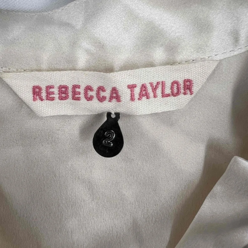 Rebecca Taylor Peasant Blouse Ivory Silk Trim Eyelet Romantic Feminine Boho S - Image 7