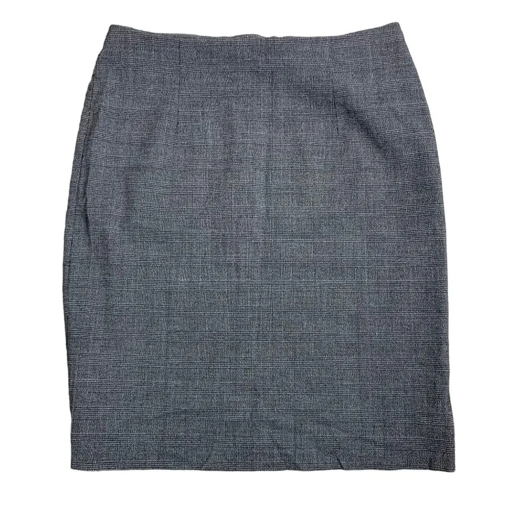 Vintage Dress Barn Skirt Suit Set 8 Black Check Double Breasted Satin Collar - Image 7