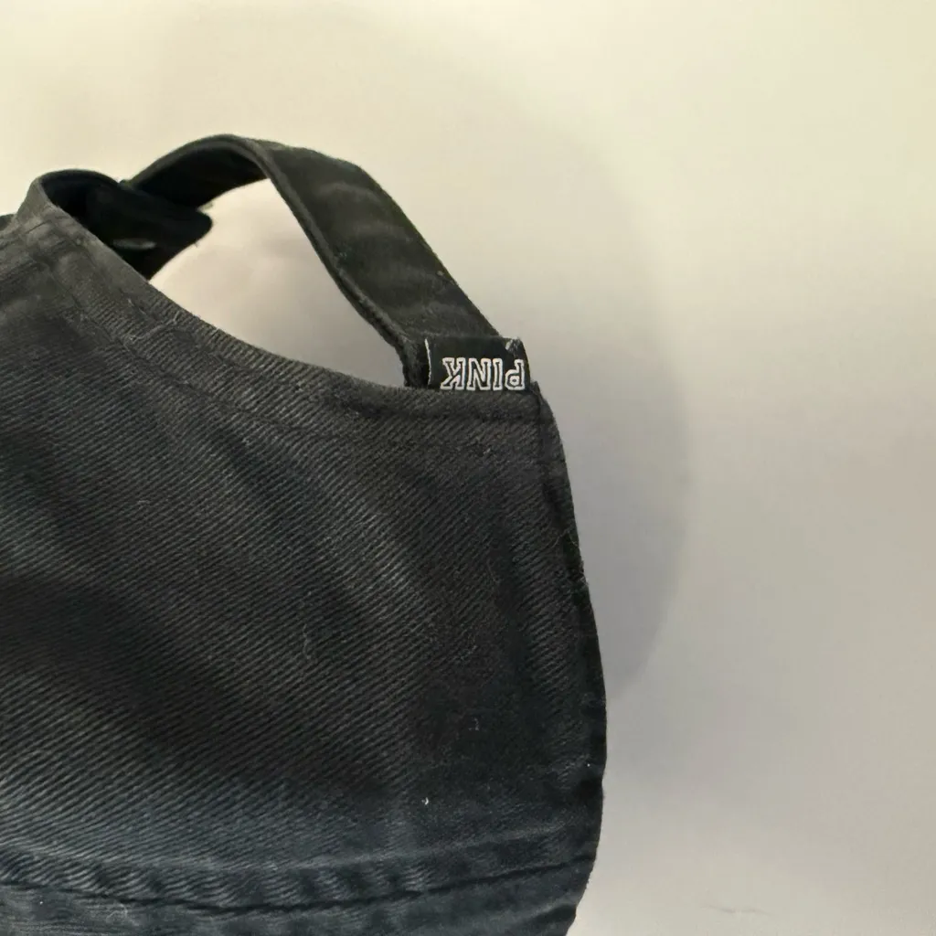 Victoria's Secret Pink Embroidered Logo Baseball Cap Hat‎ Black - Image 4