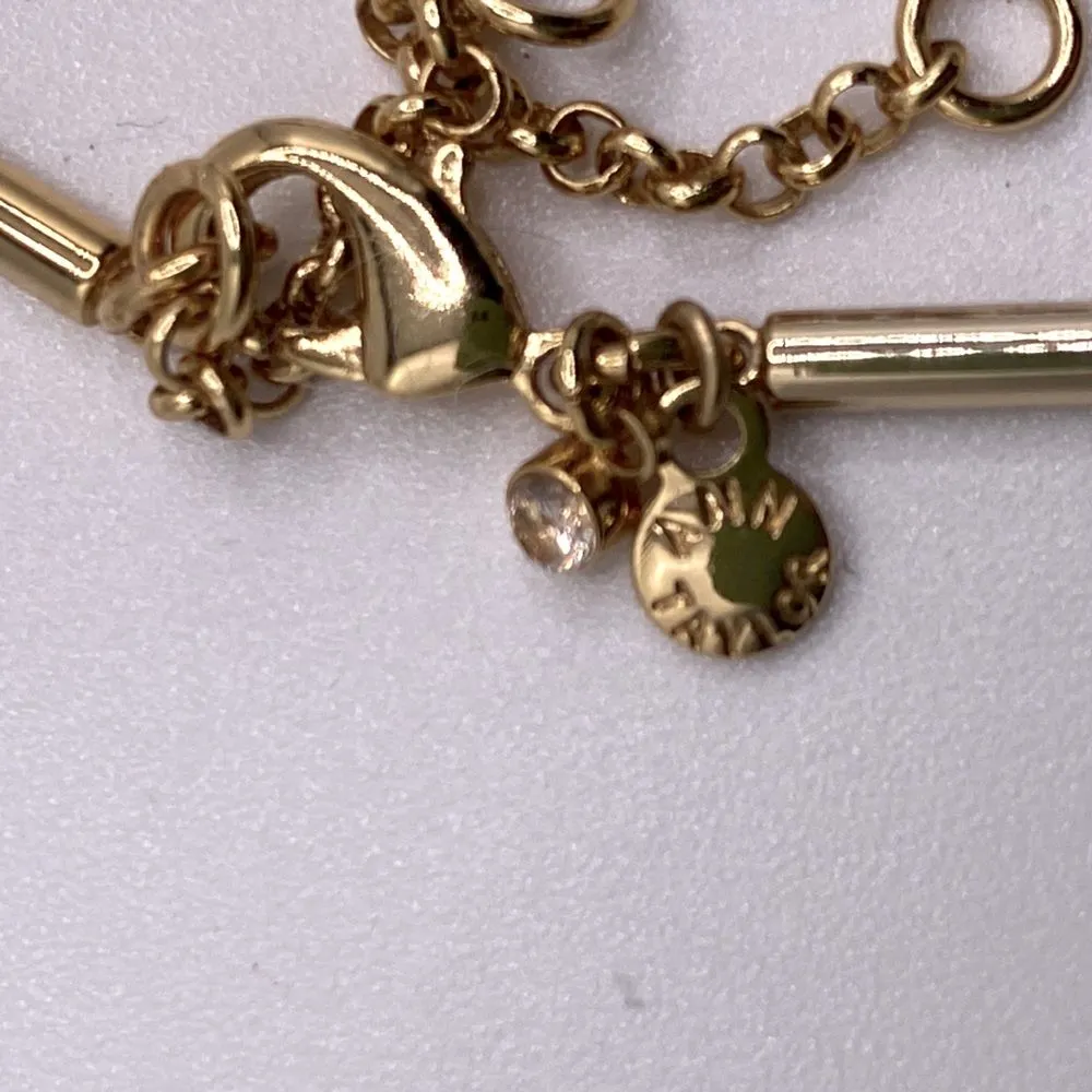 ANN TAYLOR Glass Bead & Gold Modern Statement Necklace Modern Contemporary Goth - Image 5