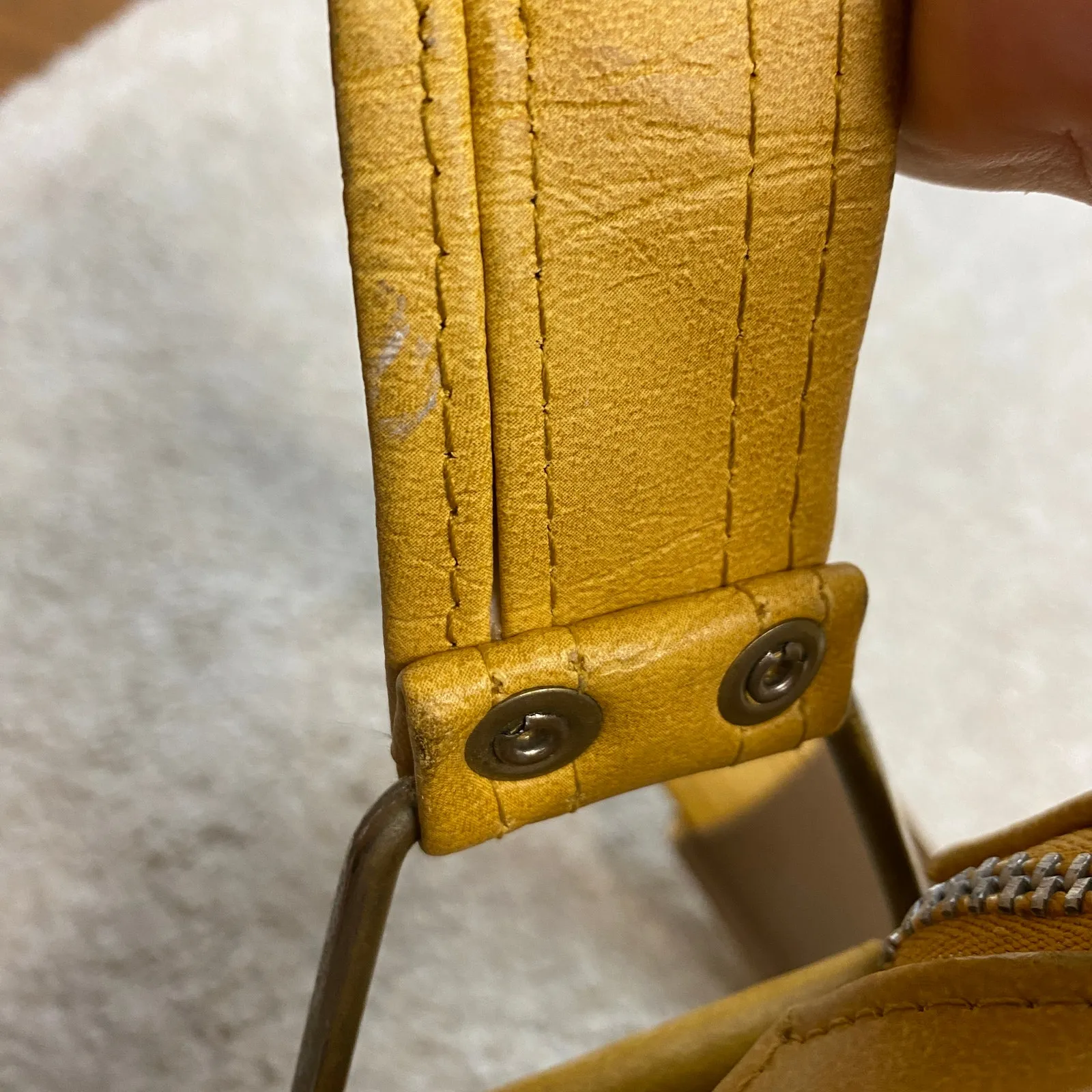 Samsonite Profile Vintage Faux Leather Vinyl Marigold Yellow Weekender Zip Bag - Image 11