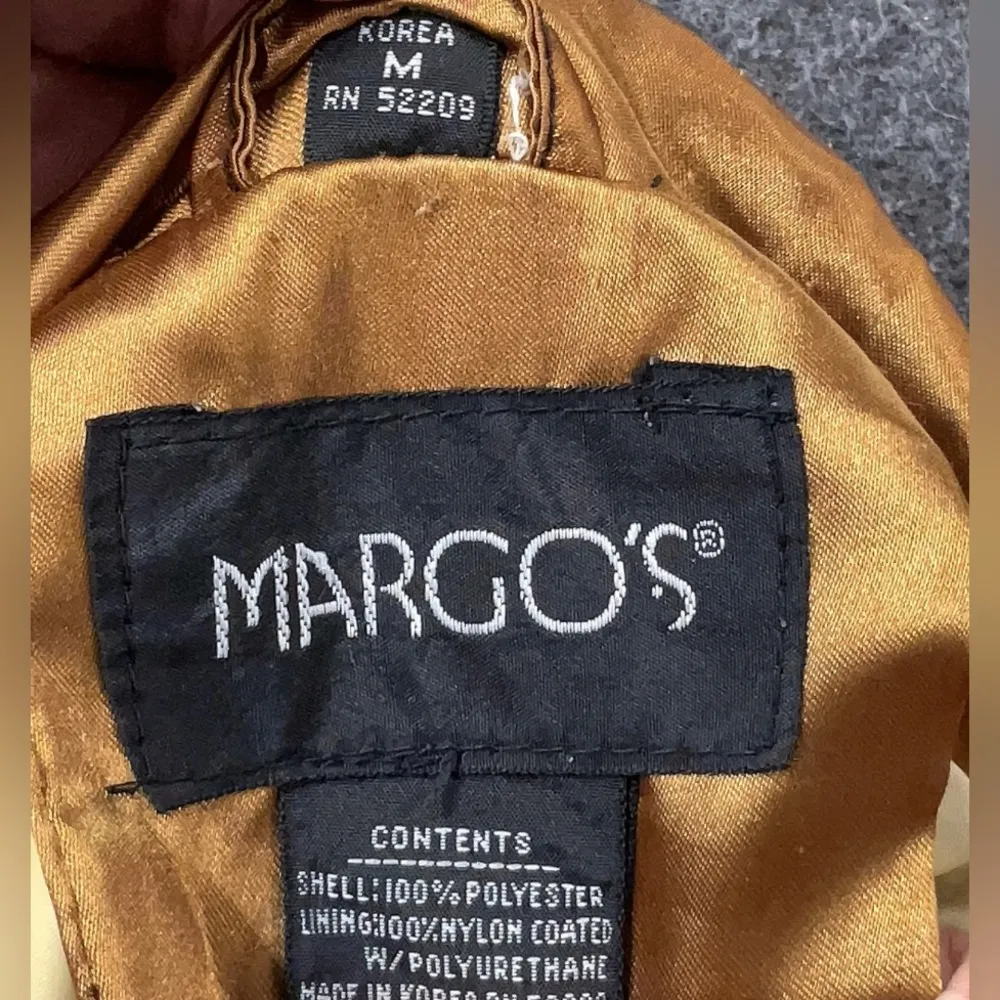 Vintage 80s 90s Margo’s Black Gold Cream Copper Windbreaker Bomber Jacket size M - Image 3