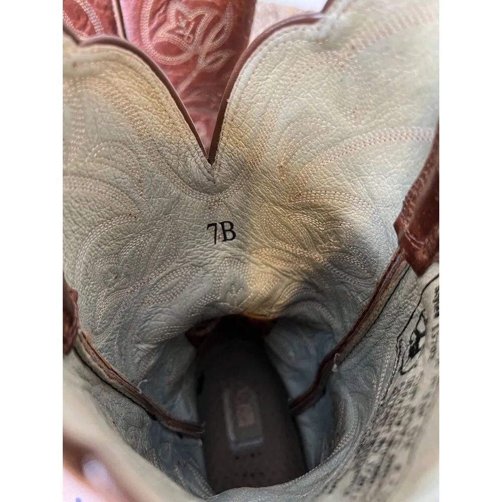 Ariat Heritage Almond Toe Brown Leather Embroidered Cowgirl Boots Womens Sz 7B - Image 9