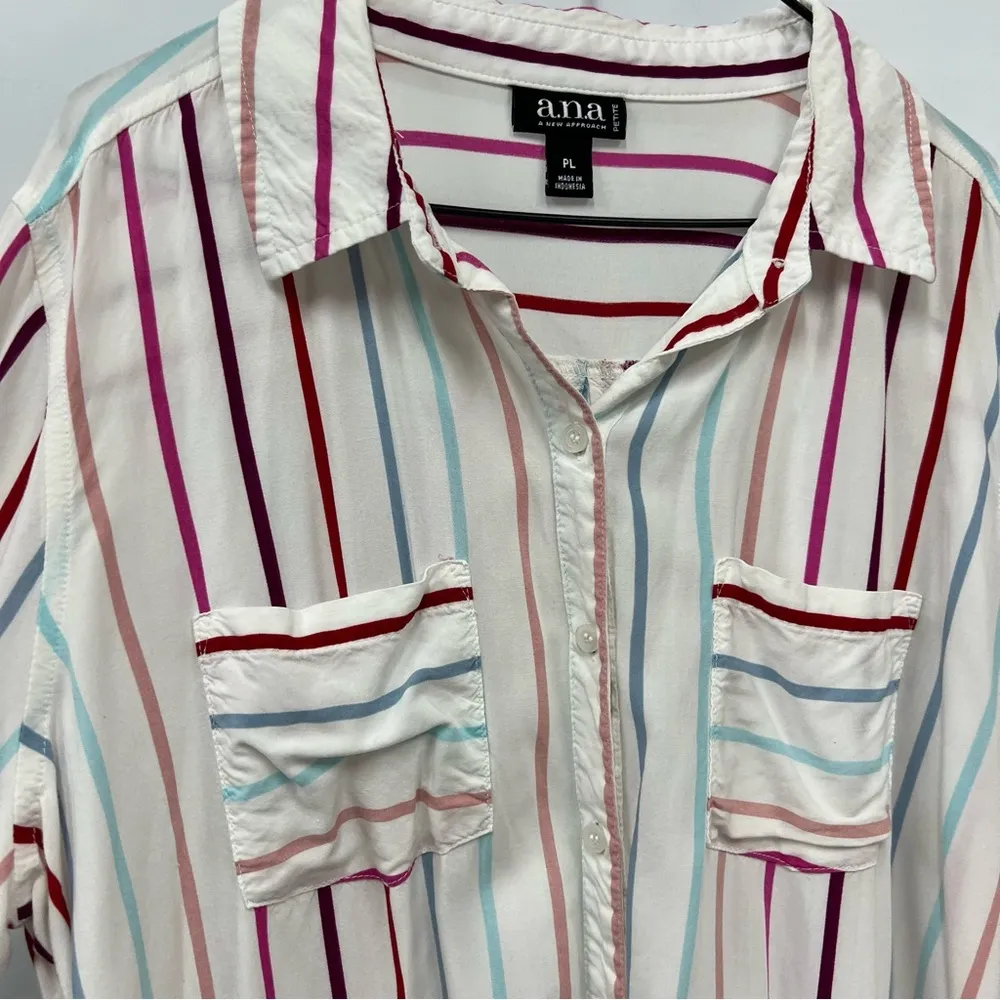 A.N.A Striped Button-Up Shirt pl stripes - Image 3